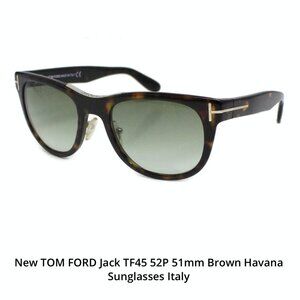 TOM FORD JACK TF45 52P Unisex Dark Havana Gray/Green Gradient Lens Sunglasses